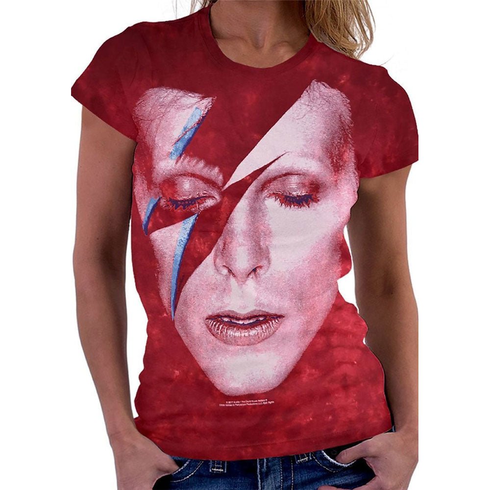 DAVID BOWIE デヴィッドボウイ - ALADDIN SANE / タイダイ / Tシャツ / レディース - PGS